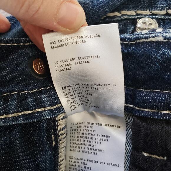 Miss Me Jeans Womens 26 x34 Blue Mid Rise Bootcut Embellished Flap Pockets Rodeo - Picture 12 of 13